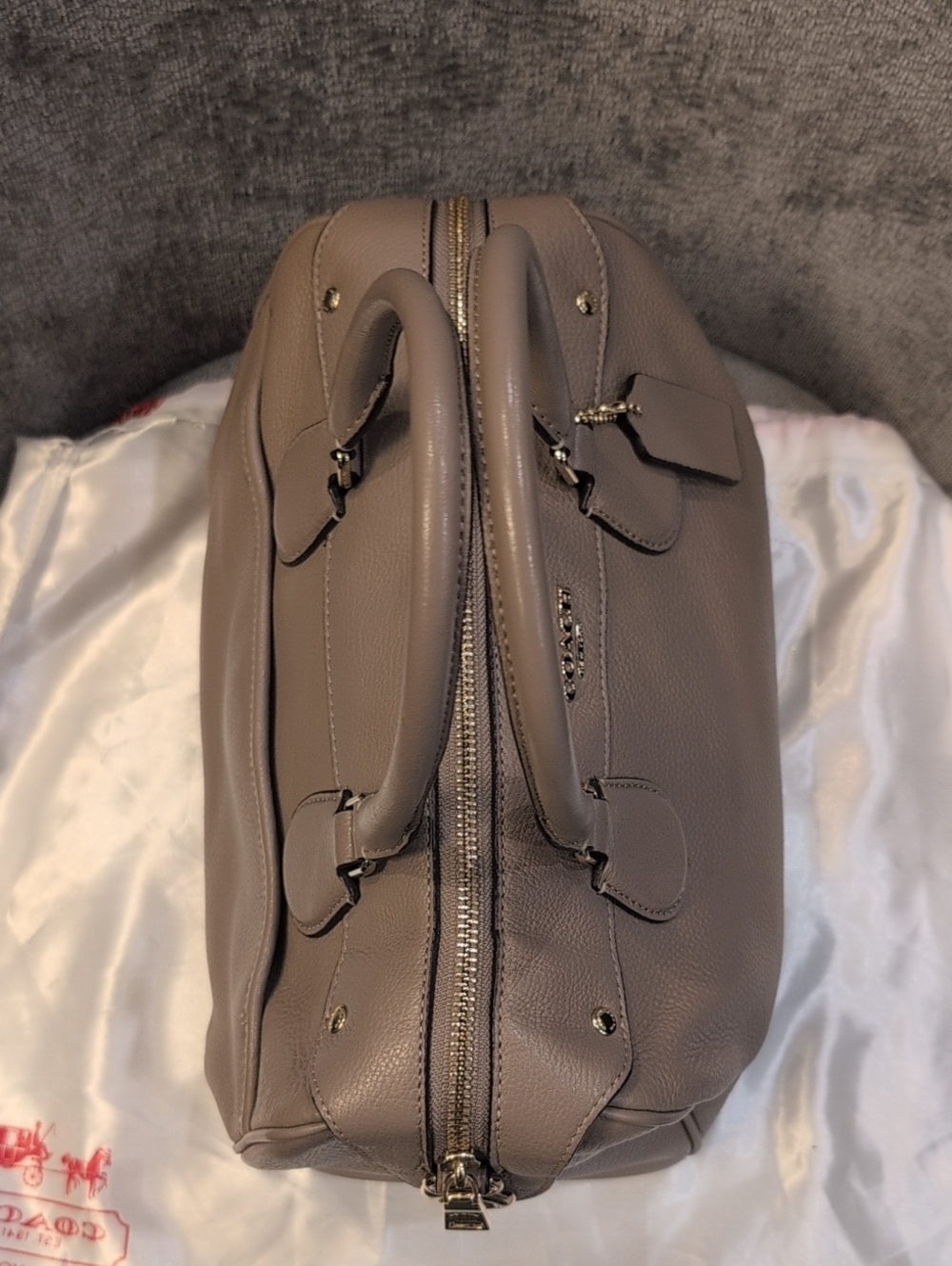 Coach Bennet Pebbled Leather Satchel - Picture 11 of 16